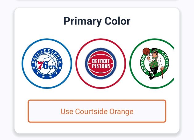 Team Color data is fundamental to customizing the user's theme